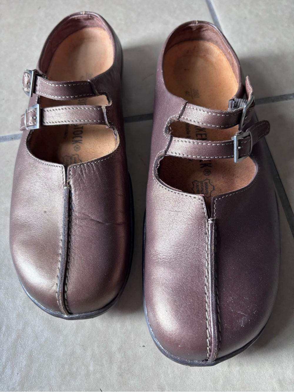 Birkenstock Brown Leather Mary Jane with Double Straps